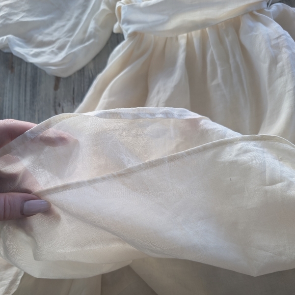 Bananan Republic Ramie Open Back Dress Cream Women's Small Tall - Picture 8 of 10